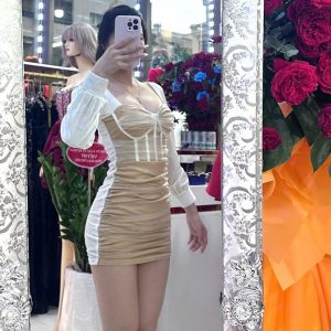 VÁY CORSET PHỐI NHUNG VOAN