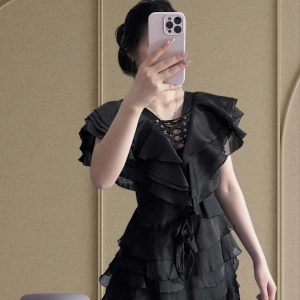 ĐẦM VOAN NGẮN NHIỀU LỚP